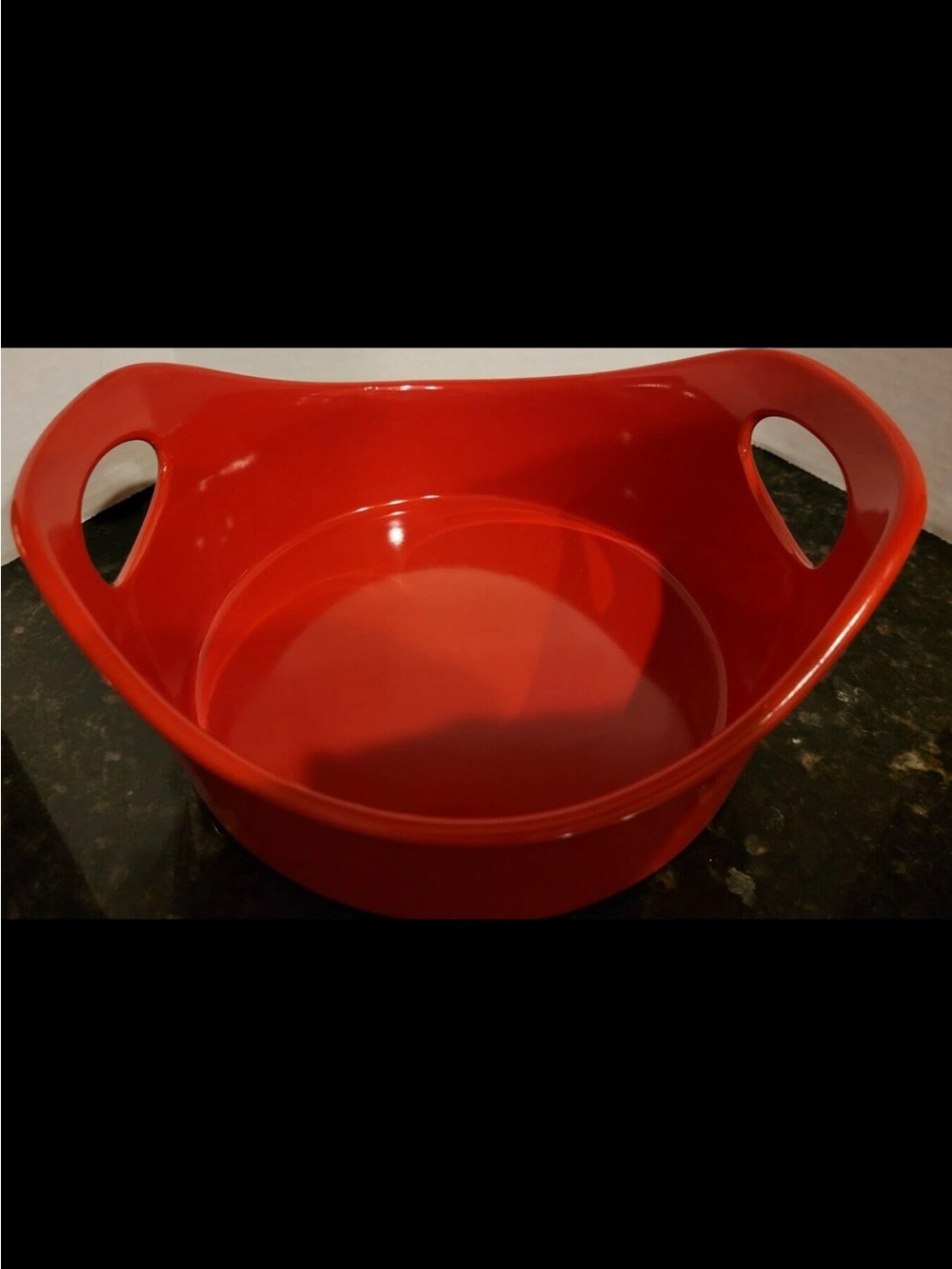Rachael Ray Red Ceramic Serving Bowl with Integrated Handles 1.5 Quart - Picture 2 of 8